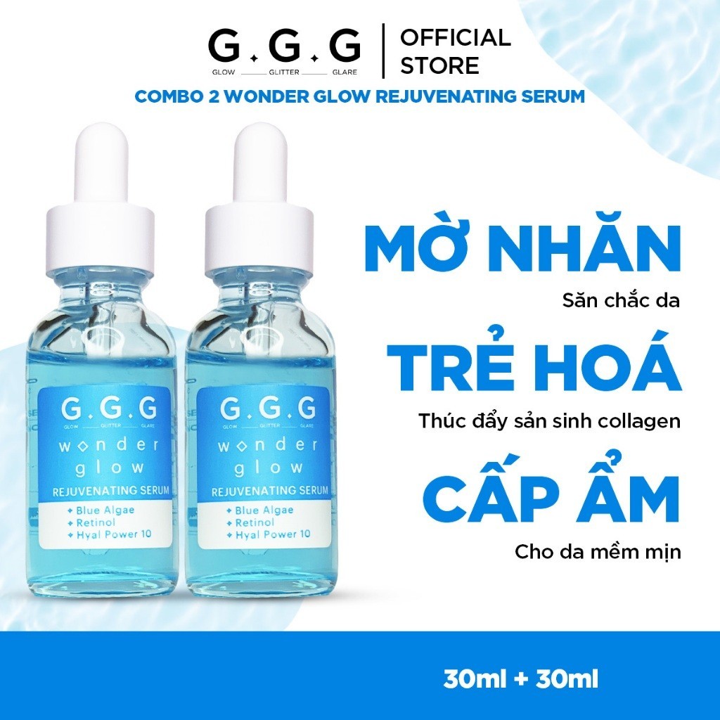 Bộ 2 Serum Căng Trẻ - Cấp ẩm sâu, bơm đầy nếp nhăn, ngăn ngừa lão hoá G.G.G Wonder Glow Rejuvenating Serum 30ml