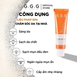 Sữa Rửa Mặt Detox Thải Độc, Sạch Mụn Đầu Đen, Trắng Da GGG Wonder Glow Pore Detox Bubble Cleanser 50gr