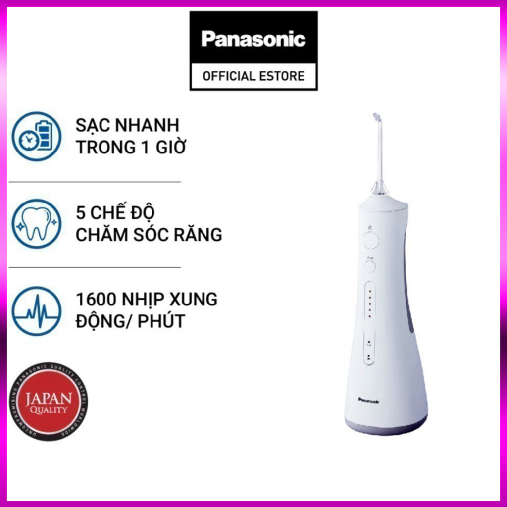 Máy Tăm Nước Cầm Tay Panasonic Công Nghệ Siêu Âm EW1511 - Làm Sạch Răng Nướu