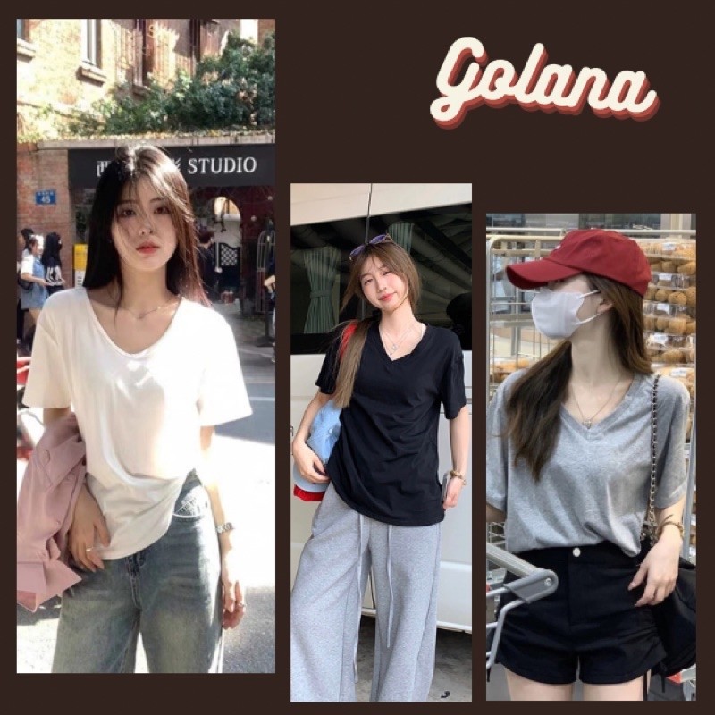 Áo thun trơn BASIC TRƠN Cổ V 250gsm cotton Thấm Hút mồ hồi ( Có bigsize) | BigBuy360 - bigbuy360.vn