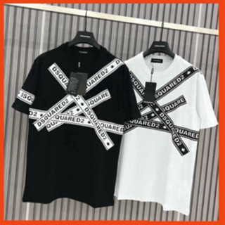  1 1 Áo Thun In Logo Dsquared2 Chéo Dành Cho Nam Nữ . Áo Cộc Tay Siêu Cấp Chất Cotton Cổ Bo Cực Đẹp Dành Cho Các Boy Phố 