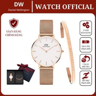 Đồng Hồ Nữ  Classic Petite Melrose White + Vòng Tay DW Chính Hãng - DANIELWATCHVN