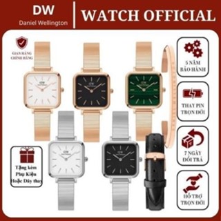 Đồng Hồ Nữ Daniel Welington Quadro Studio & Vòng Tay Classic Cuff V/ Dây Thay DW Chính Hãng - Daniel Store