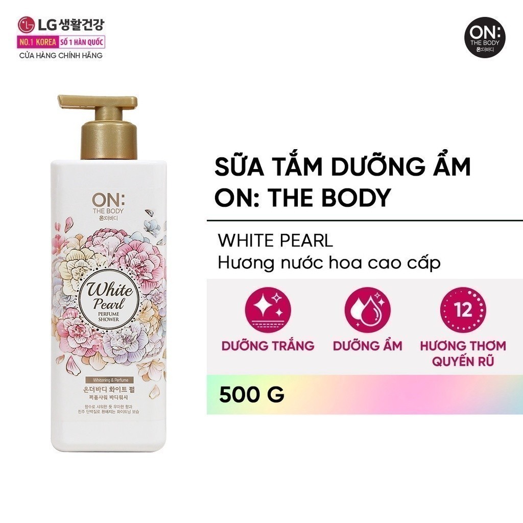 Combo 2 Sữa tắm dưỡng ẩm hương nước hoa On: The Body Perfume White Pearl 500g