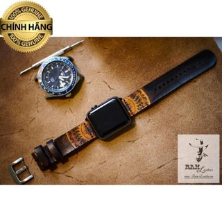 (MUA 1 ĐƯỢC 5) DÂY ĐỒNG HỒ RAM SIMPLE TRỐNG ĐỒNG DA BÒ THẬT VEGTAN CHOCOLA-ĐỦ SIZE 18MM , 20MM , 22MM ,APPLE WATCH .