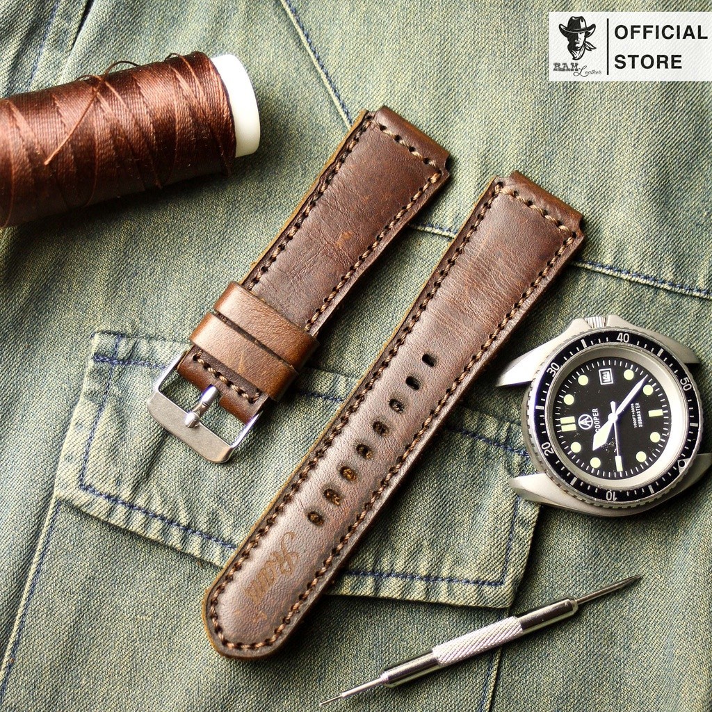 DÂY ĐỒNG HỒ CHO CASIO AE1200 /SEIKO DA BÒ 1981 NÂU ĐỎ