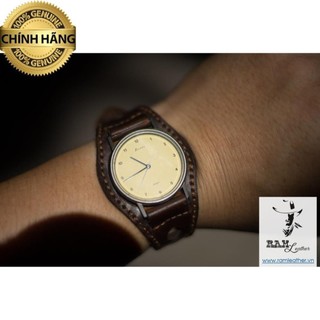 DÂY ĐỒNG HỒ DA BÒ THẬT - RAM BUNDSTRAP BX3 NÂU ĐỎ QUÂN ĐỘI ĐỨC - CASIO AE1200/SEIKO5 .