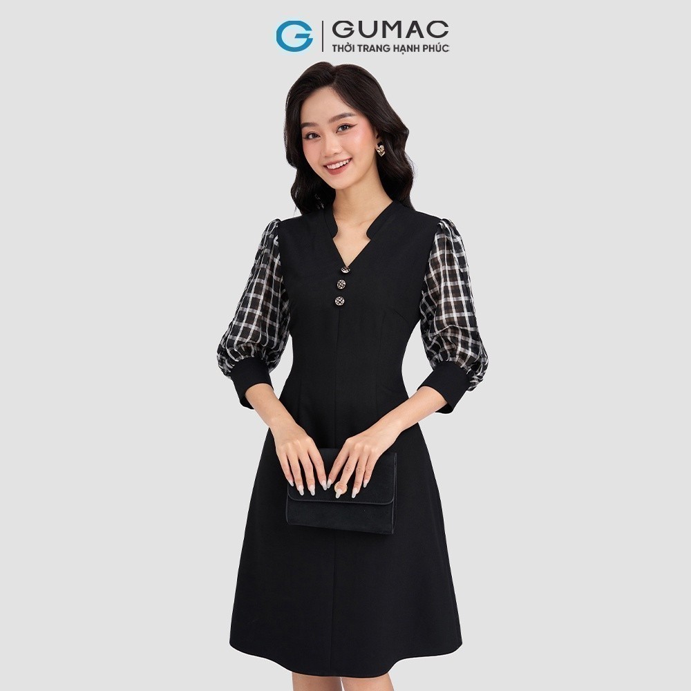 Đầm tay cách điệu GUMAC LDD0307