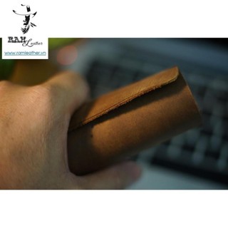 TẤM LÓT CHUỘT BẰNG DA BÒ NÂU SÁP NGỰA (MOUSE PAD) . *