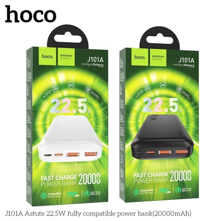 Cục tích điện Hoco J101/J101A 10000mAh - 20000mAh sạc nhanh 22.5W, tự ngắt khi quá tải, vỏ chống chá