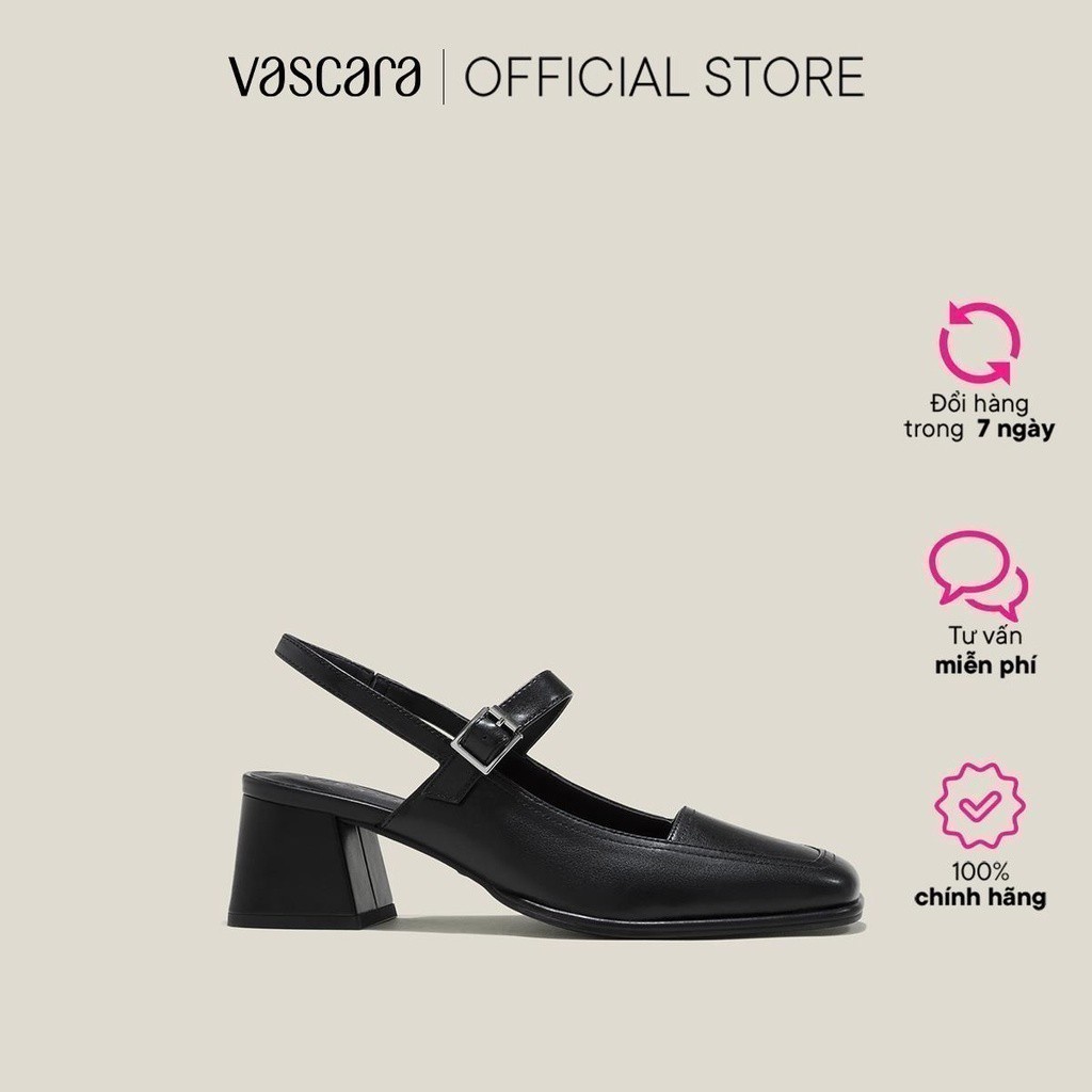 Vascara Giày Slingback Mary Janes Mũi Vuông - BMN 0633