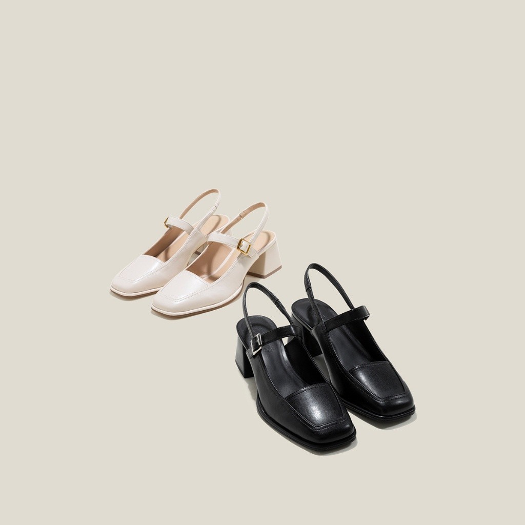 Vascara Giày Slingback Mary Janes Mũi Vuông - BMN 0633