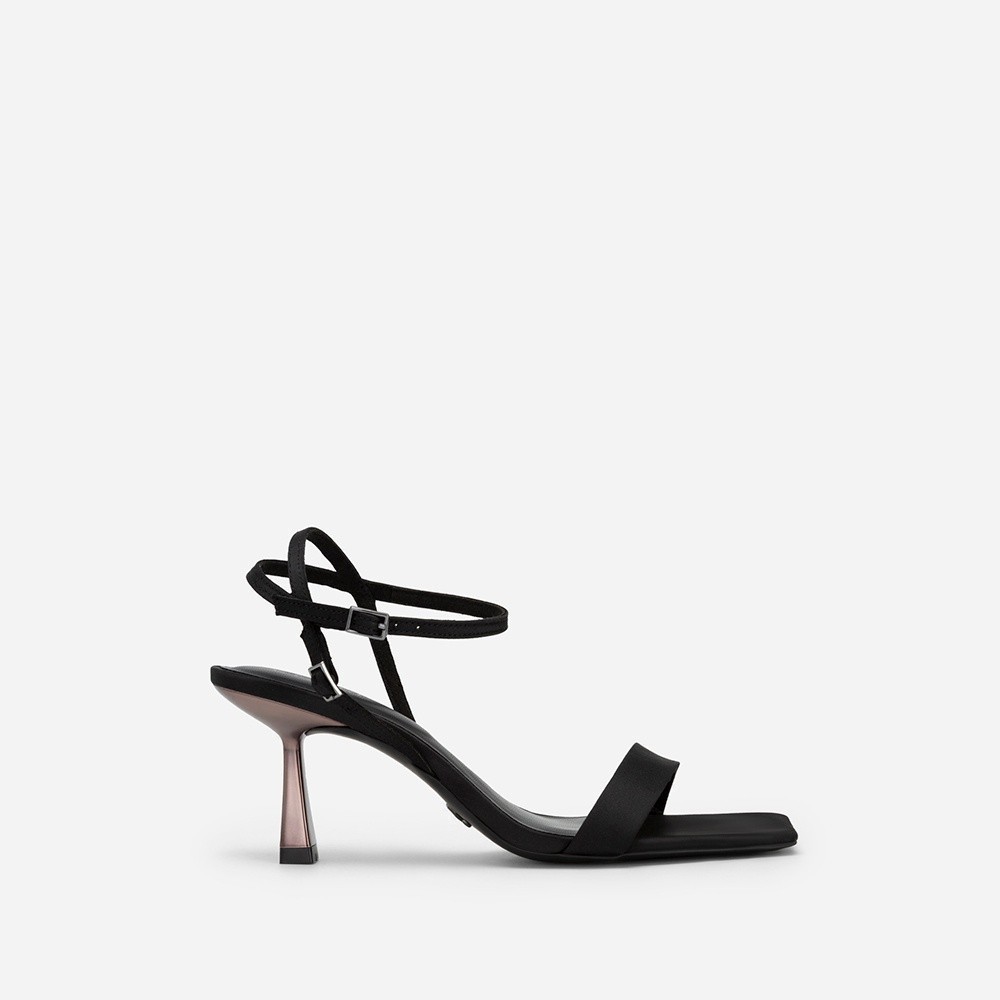 Vascara Giày Sandal Ankle Strap Quai Ngang Satin - SDN 0734