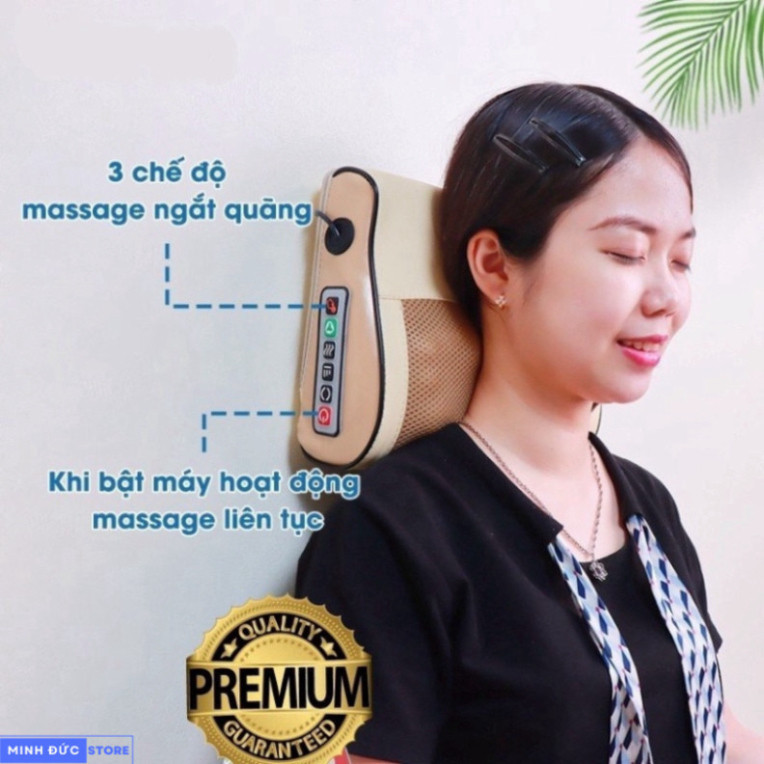 Gối massage cổ vai gáy, máy massage hồng ngoại 20 bi cao cấp hỗ trợ mát xa toàn thân bảo hành toàn quốc