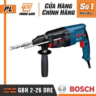 Máy Khoan Búa Bosch GBH 2-26 DRE (26MM-800W) - Chuyên Khoan Bê Tông, Có Đục - Hàng Chính Hãng