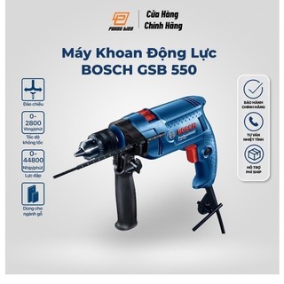 Máy Khoan Động Lực Bosch GSB550 SET 100 Chi Tiết (13MM-550W) - Khoan Sắt/Gỗ/Tường - Hàng Chính Hãng