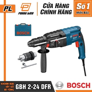 Máy Khoan Búa Bosch GBH 2-24 DFR (24MM-790W) - Chuyên Khoan Bê Tông, Có Đục, Tháo Được Đầu Gài Mũi - Hàng Chính Hãng
