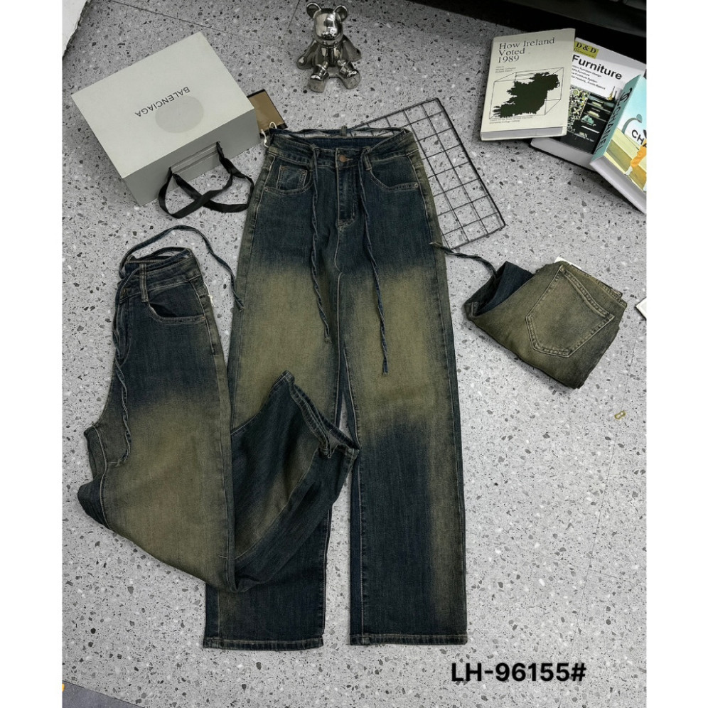 Quần jean nữ ống suông rộng tính cách năng động, Quần jean nữ An store 96155