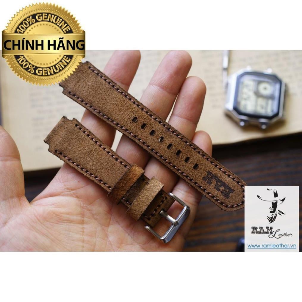 (CHẤT)  DÂY ĐỒNG HỒ MÀU VÀNG LỘN CAO CẤP - CASIO AE 1200 /SEIKO5-CHÍNH HÃNG RAM LEATHER +