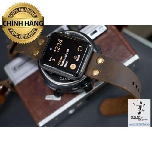 (DA BÒ THẬT) DÂY ĐỒNG HỒ DA SÁP NGỰA ĐIÊN CỰC CHẤT – RAM SIMPLE RIVET SÁP NGỰA – ĐỦ SIZE