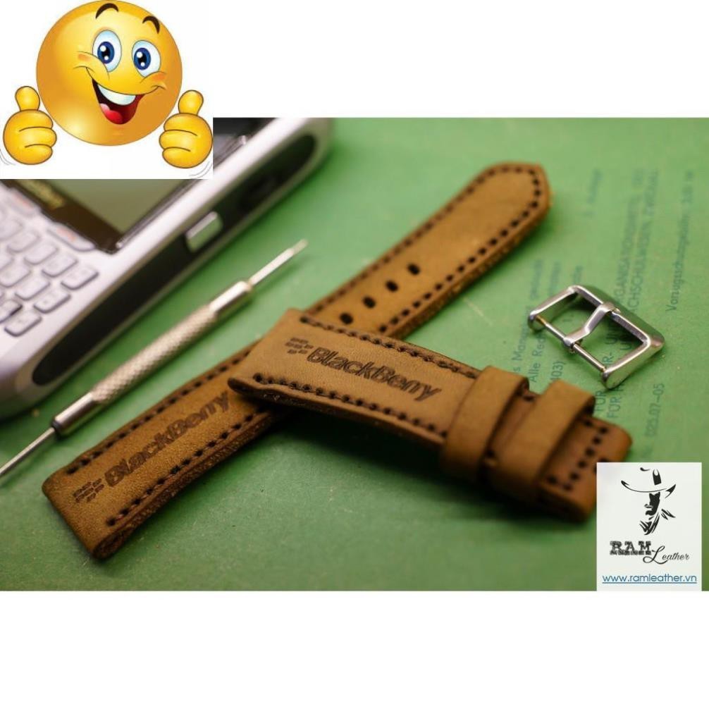 DÂY CASIO AE1200 DA BÒ THẬT NÂU ĐẤT - RAM BLACKBERRY SN -RAM LEATHER .