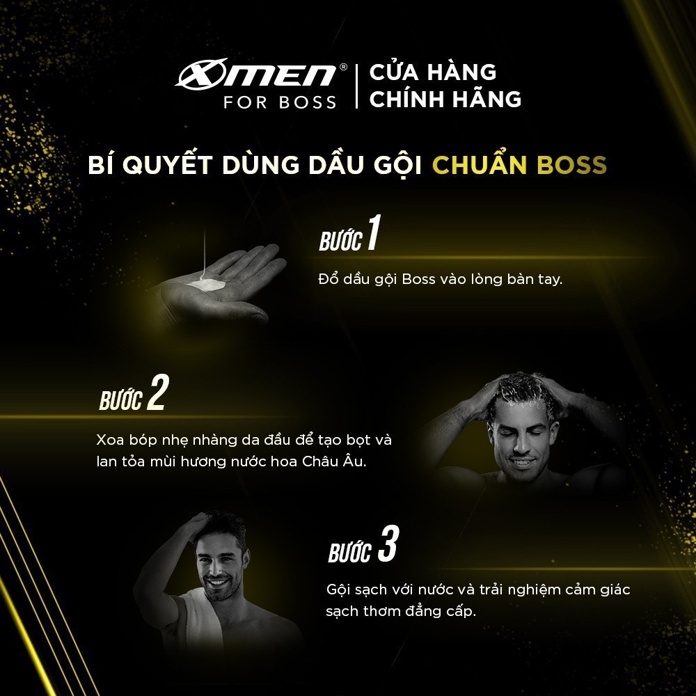 [MÃ COSXM04 GIẢM 10%] Bộ 2 Dầu Gội X-men for Boss 650g Hương Sang Trọng Luxury