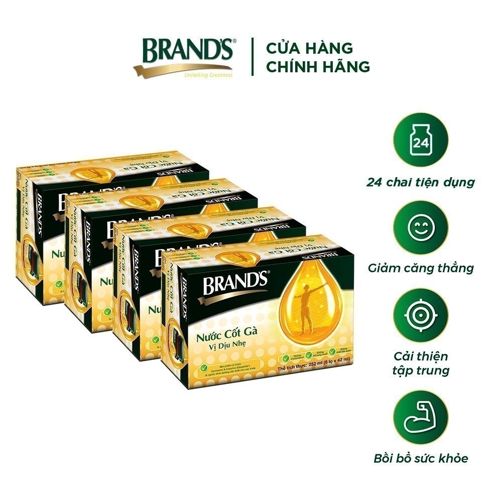 Combo 4 nước cốt gà BRAND'S vị dịu nhẹ (42 ml x 24 lọ)