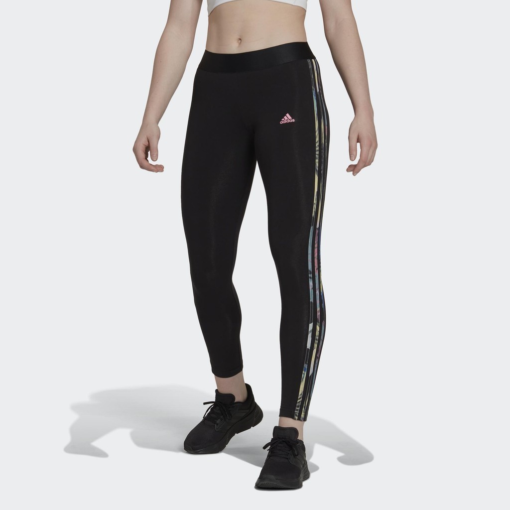 adidas Phong cách sống Quần legging 3 Sọc Essentials Nữ Đen HK9683