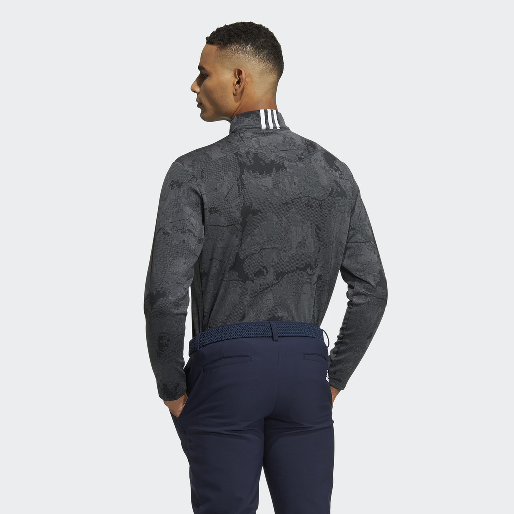 Adidas Đánh gôn Áo Dài Tay Graphic Cổ Đứng Khóa Kéo Nam Đen HG8220