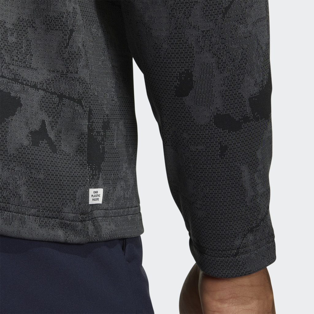 Adidas Đánh gôn Áo Dài Tay Graphic Cổ Đứng Khóa Kéo Nam Đen HG8220