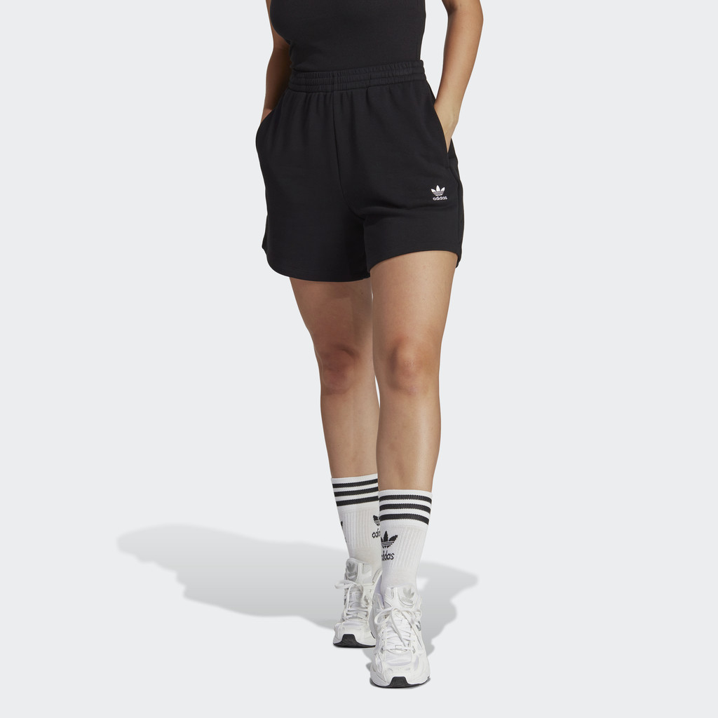 adidas Phong cách sống Quần Short Vải Thun Da Cá Essentials Adicolor Nữ Đen IA6451