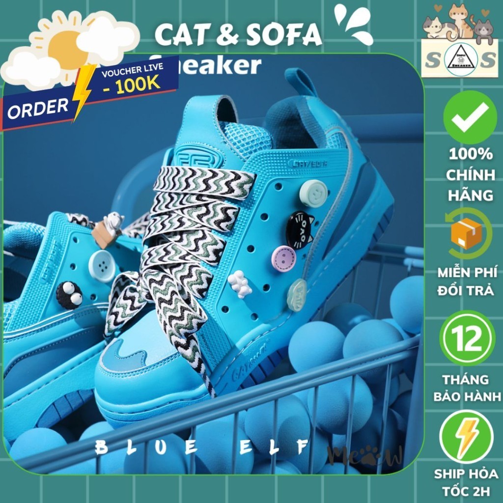 Giày Cat &amp; Sofa chính hãng  - Giày Nam, Giày Nữ Thể Thao DONG DONG Crocs 2024 Spring Đế Cao Phong Cách [DD1001]