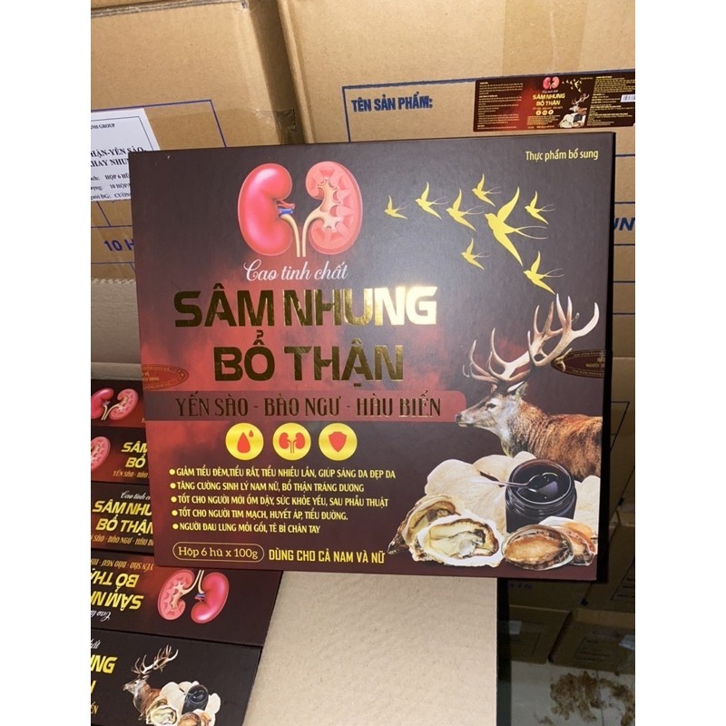 CAO SÂM NHUNG BỔ THẬN — Yến Sào-Bào Ngư-Hàu Biển ( hộp 6 hũ x 100g )
