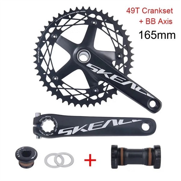 Đùi đĩa Fixger singel 1 đĩa SKEACE 49T răng 144BCD trục rỗng kèm BB 24mm