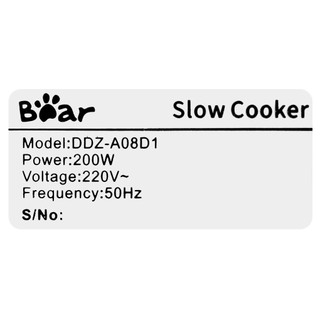 Nồi nấu chậm Bear 0.8 lít DDZ-A08D1