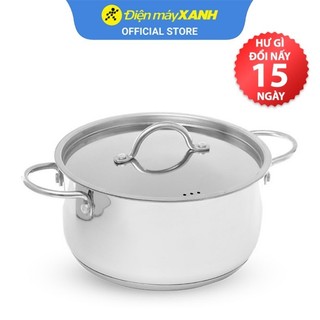 Nồi inox 3 đáy nắp inox 20cm delites ne013-20