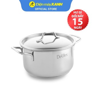 Nồi inox 3 đáy nắp inox 20 cm delites nr003-18
