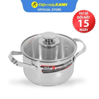 Nồi inox 3 đáy nắp kính 24 cm happycook n24-nmg