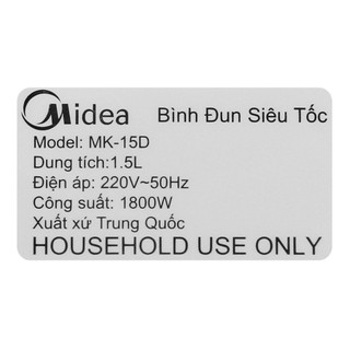 Bình siêu tốc Midea 1.5 lít MK-15D