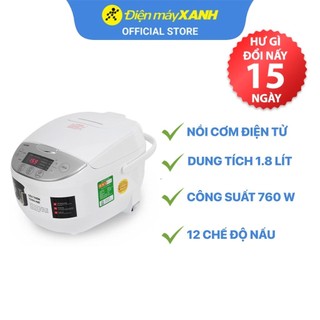 Nồi cơm điện tử toshiba rc-18dh2pv 1.8 lít 760w lòng nồi chống dính - chính hãng bh 12 tháng