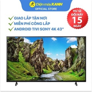 Android tivi sony 4k 43 inch kd-43x75 - remote thông minh - chính hãng bh 2 năm - miễn phí lắp đặt