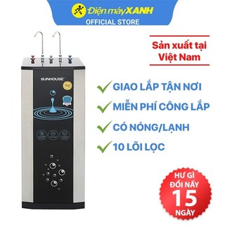 [FREESHIP] Máy lọc nước RO nóng nguội lạnh Sunhouse SHR76210CK 10 lõi