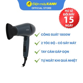 Máy sấy tóc Hommy RCE-8955 1800W gấp gọn 2 tốc độ sấy - Chính hãng BH 12 tháng