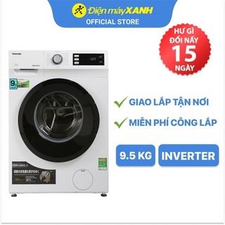 Máy giặt toshiba cửa trước inverter 9.5kg tw-bk105s2v - chính hãng bh 24 tháng - miễn phí lắp đặt