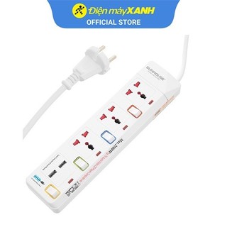 Ổ cắm điện sunhouse 2 usb 3 lỗ 3 chấu 2.5m she- oc2-3ru