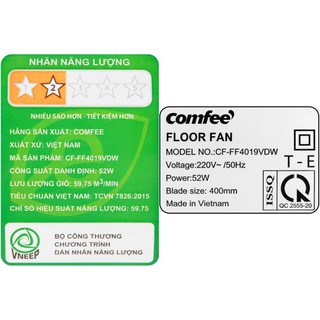 [Mã ELHA22 giảm 6% đơn 300K] Quạt lửng Comfee CF-FF4019VDW