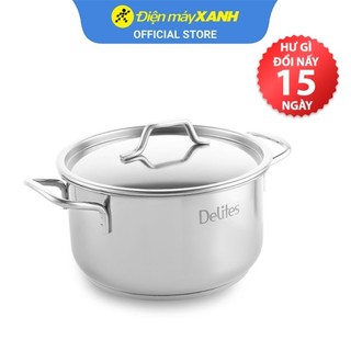 Nồi inox 3 đáy nắp inox 18 cm delites nr003-18