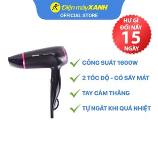Máy sấy tóc philips bhd002 1600w tự ngắt khi quá nhiệt 2 chế độ - chính hãng bh 24 tháng