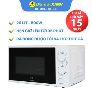 Lò vi sóng có nướng electrolux emg20k38gwp 20 lít 800 w - chính hãng bh 2 năm