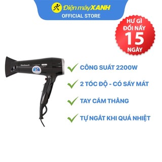 Máy sấy tóc Bluestone HDB-1861 2200W gấp gọn 2 tốc độ sấy - Chính hãng BH 24 tháng